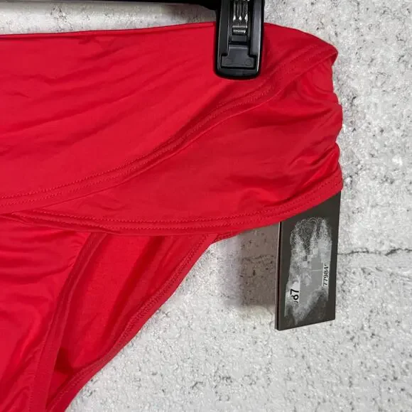 Vince Camuto Women's Draped High-Waist Bikini Bottoms - Watermelon medium $68 - Picture 3 of 10